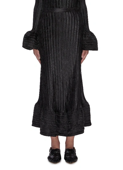 Shop Jw Anderson Bubble Hem Texture Skirt In Black