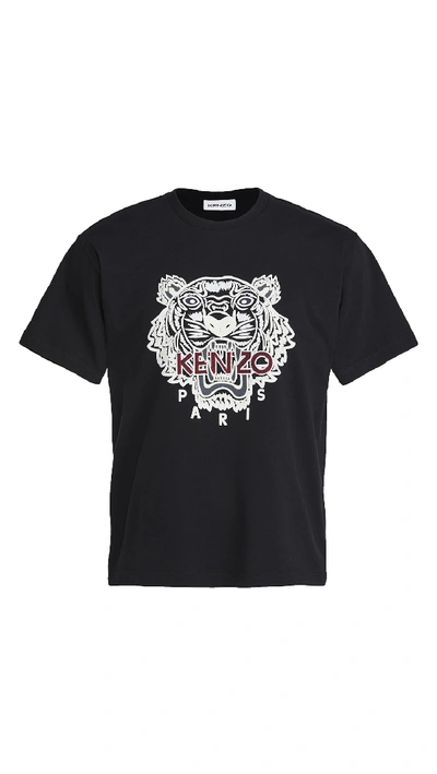 Shop Kenzo Varsity Tiger T-shirt In Black