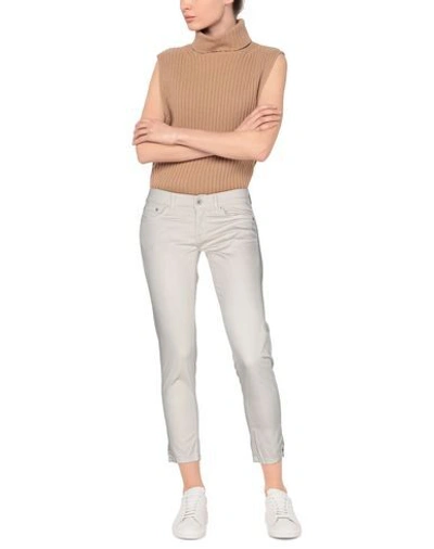 Shop Dondup Cropped Pants In Ivory