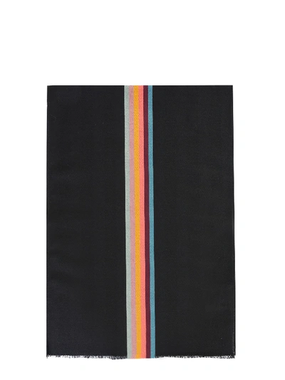 Shop Paul Smith Wool And Silk Scarf In Nero