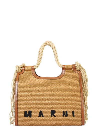 Shop Marni Marcel Summer Bag In Marrone