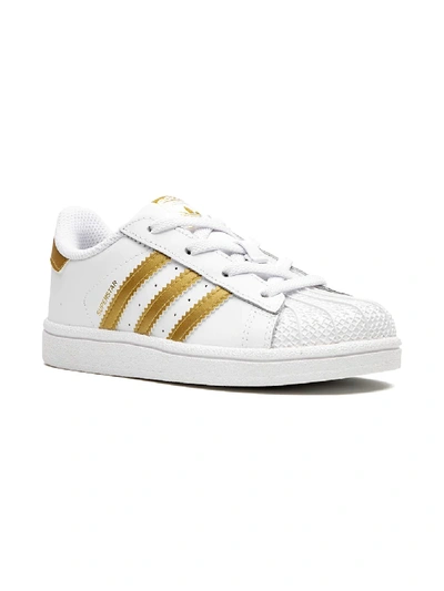 Shop Adidas Originals Superstar I "white/metallic Gold" Sneakers