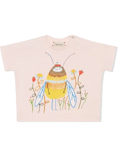 Shop Gucci Baby Ashley Percival Print T-shirt In Pink