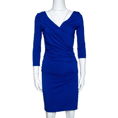 Pre-owned Diane Von Furstenberg Cobalt Blue Jersey Bentley Short Dress P