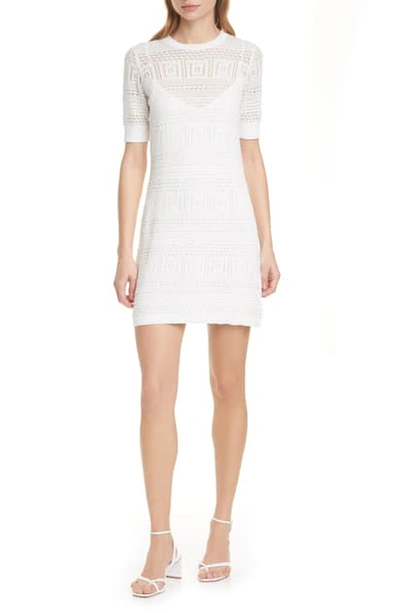 Shop Frame '70s Open Stitch Sweater Dress In Off White