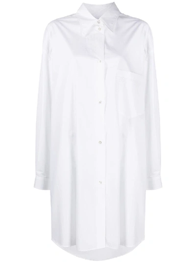 Shop Mm6 Maison Margiela Oversized Shirt In White