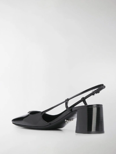 Shop Prada Leather Pumps In Black