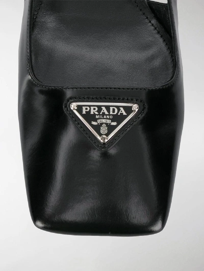 Shop Prada Leather Pumps In Black