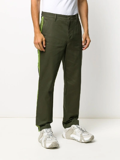Shop Valentino Cotton Trousers In Green