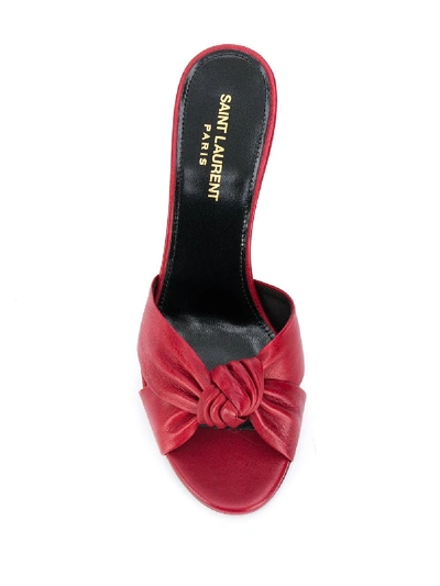 Shop Saint Laurent Bianca Leather Sandals In Red