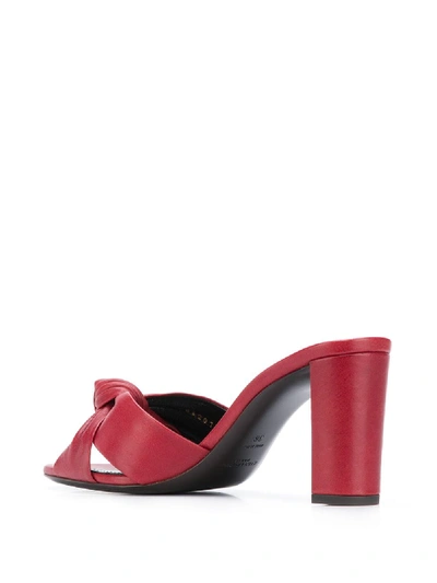 Shop Saint Laurent Bianca Leather Sandals In Red