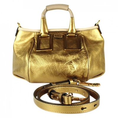 Pre-owned Chloé Ethel Gold Leather Handbag