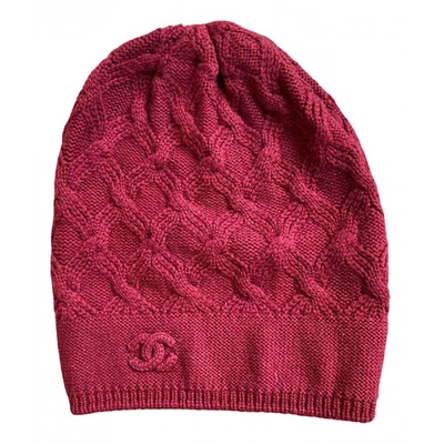Pre-owned Chanel Red Cashmere Hat