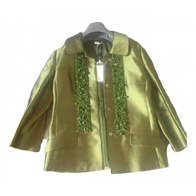 Pre-owned Miu Miu Green Silk Jacket