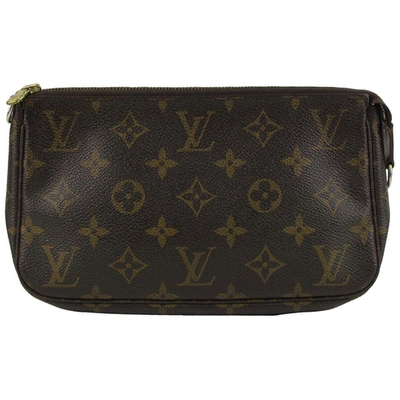 Pre-owned Louis Vuitton Pochette Accessoire Cloth Clutch Bag In Brown