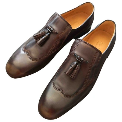 Pre-owned Gucci Leather Flats In Brown