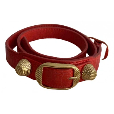 Pre-owned Balenciaga Leather Bracelet In Red