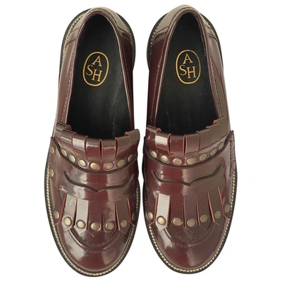 Pre-owned Ash Burgundy Leather Flats