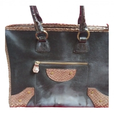 Pre-owned Colombo Pony-style Calfskin Handbag In Black