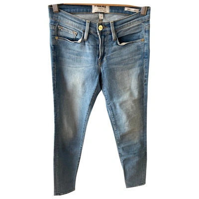 Pre-owned Frame Slim Jeans In Blue