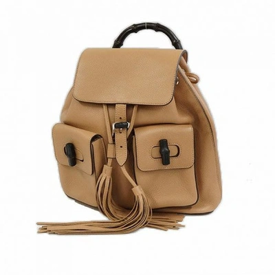 Pre-owned Gucci Beige Leather Backpack