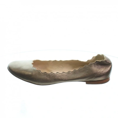 Pre-owned Chloé Leather Ballet Flats In Metallic