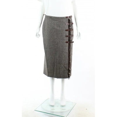 Pre-owned Alexander Mcqueen Brown Wool Skirt