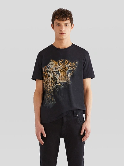 Shop Etro Cotton T-shirt With Hand-painted Details In Black