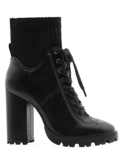 Shop Schutz Women's Cheryl Leather Sock Combat Boots In Black