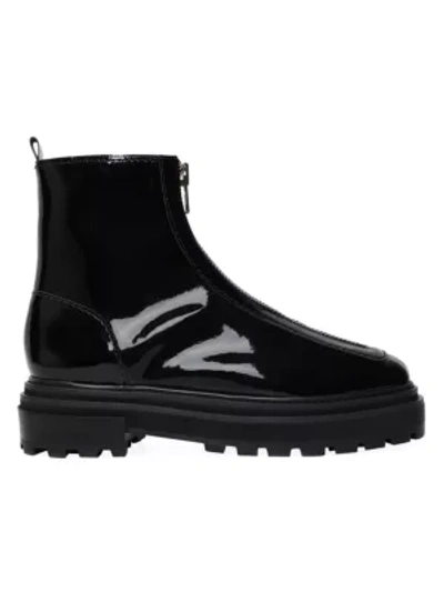 Schutz Maryele Patent Leather Combat Boots In Black | ModeSens