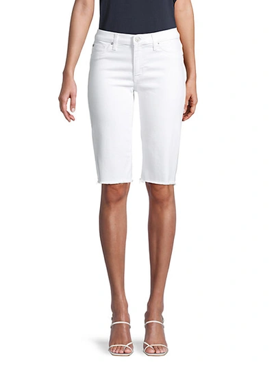 Shop Hudson Amelia Denim Bermuda Shorts In Optical White