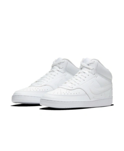 Shop Nike Court Vision Mid Casual Sneakers From Finish Line In White