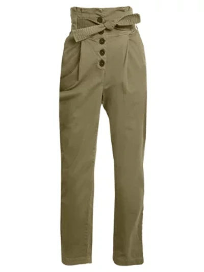 Shop A.l.c Krew High-waisted Tie-waist Pants In Oregano