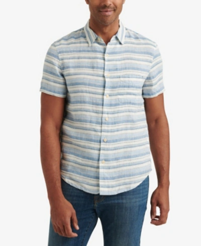 Shop Lucky Brand Men's San Gabriel Shirt In Blue/white Stripe