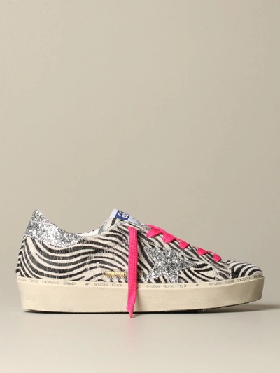 Shop Golden Goose Hi Star Zebra Sneakers In White