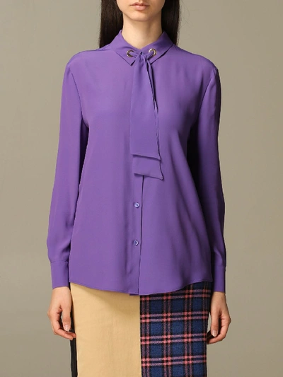 Shop Boutique Moschino Shirt With Sash In Violet