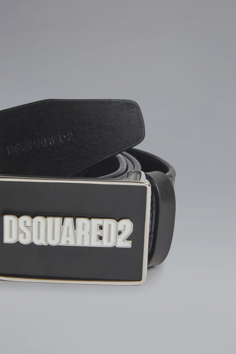 Dsquared2 logo-plaque leather belt - Black