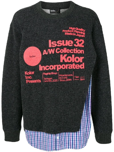 Shop Kolor Graphic Print Sweatshirt In Grey