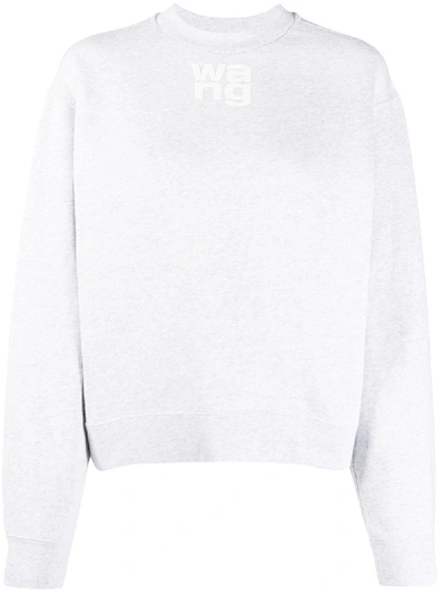 Shop Alexander Wang T Logo Print Sweater In Grey