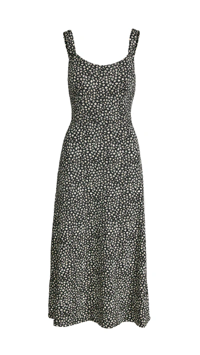 Shop Free People Lorelai Printed Midi Dress In Black