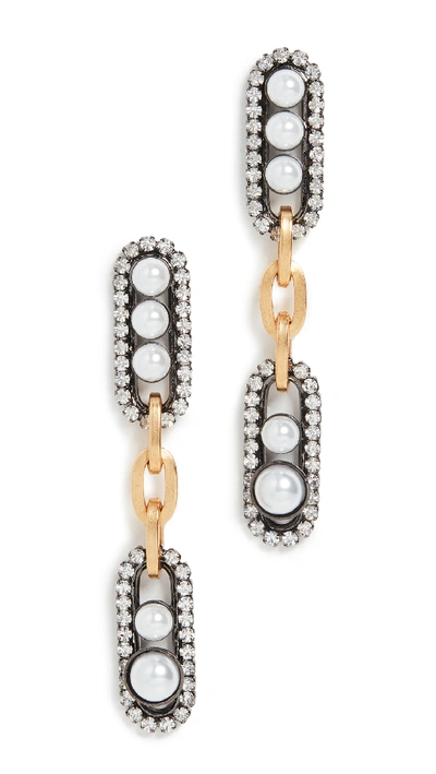 Shop Elizabeth Cole Everson Earrings In Pearl