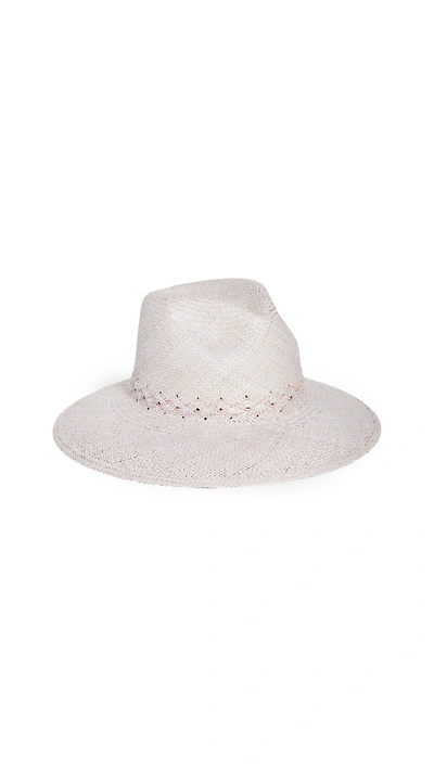 Shop Freya Hibiscus Hat In Grey/dusty Rose