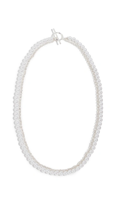 Shop Shashi Lolita Necklace In Silver/pearl