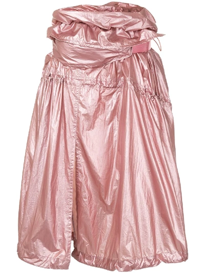 Shop Juunj Gathered Metallic Skirt In Pink