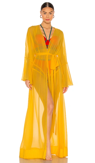 Shop Andrea Iyamah Naya Robe In Yellow