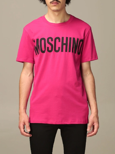 Shop Moschino Couture T-shirt With Logo In Fuchsia