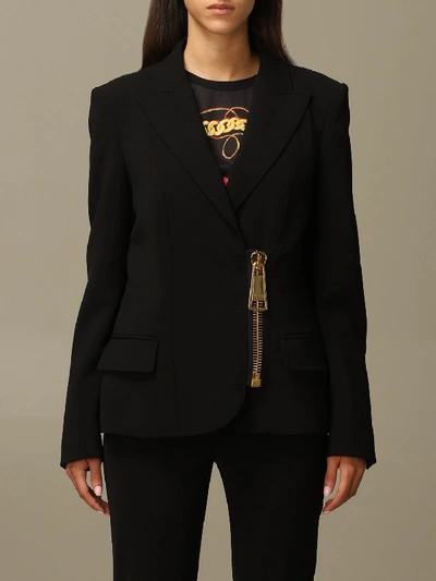 Shop Moschino Couture Cady Blazer With Big Zip In Black