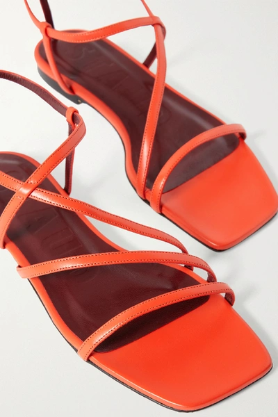 Shop Staud Gitane Leather Sandals In Bright Orange