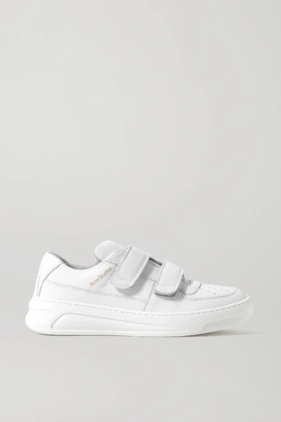 Shop Acne Studios Leather Sneakers In White