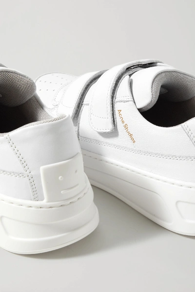 Shop Acne Studios Leather Sneakers In White